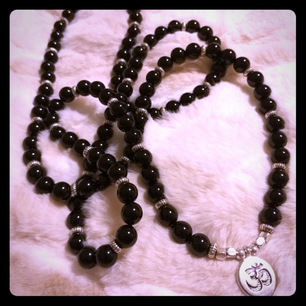 Pure Onyx Crystal bead mala